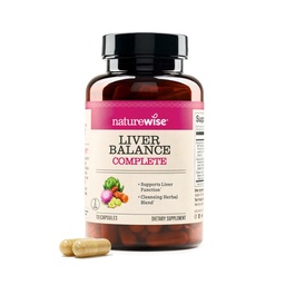 NatureWise Liver Balance Detox Supplement - Dreifache Reparieren Formel mit Milchdistel, Dandelion, Turmeric, Artichoke, Reishi Mushroom & Kudzu, - Vegan - 120 Kapseln[60-Day Supply]