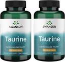 Swanson Taurine - Aminosäure-Ergänzung Energieproduktion & Elektrolyt Balance - Natürliche Formel Unterstützung Herz Gesundheit & Wellness - (100 Kapseln, 500mg Jeder) (2 Packung)