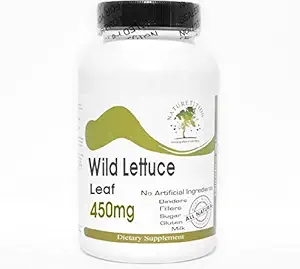 Wild Lettuce Blatt 450mg ~ 200 Kapseln - Keine Zusatzstoffe ~ Naturetition Supplements
