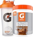Bundle Gatorade Shaker Bottle für Gym, 28 Unze, Kunststoff und Gatorade Whey Protein Pulver, Schokolade