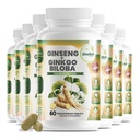 GreeNatr Ginko Biloba & Panax Ginseng Supplement - Red Ginseng Brain Supplement für Gedächtnis und Fokus - Ginkgo Biloba Ergänzungen für gute Vision, Immunsystem und verbesserten Blutfluss - 12 Flaschen