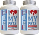 I LOVE MY PETS LLC Hunde Immunsystem Booster - PET Immununterstützung - Hunde und Katzen - Booster - Gesund - Selen für Hunde - 120 Tücher (2 Flaschen)