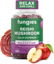 Fungies Reishi Mushroom Gummis, Delicious Apple Flavor - Pilz Kräuterergänzung Gummy für Erwachsene unterstützt Immungesundheit, Entspannung &amp; Gesundes Alter - Beruhigende Gummis für Schlaf - 60 Servierungen