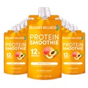 Designer Wellness Protein Smoothie, Real Fruit, 12g Protein, Low Carb, Zero Added Sugar, Gluten-Free, Non-GMO, Keine künstlichen Farben oder Flavors, Peach Mango, 12 Count