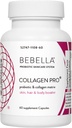 Bebella Collagen Pro-Probiotics & Collagen Peptide I Verbessern Gut & Skin Barrier Reduziert Entzündung, Unterstützt gesunde Haut, Haare & Nägel w/Zinc VIT C Hyaluronsäure 60 Kapseln