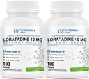 Puregen Labs Allergy Relief, Loratadine 10mg, 100 Tablets – 24 Hour Non-Drowsy Antihistamine Allergie Medizin für Runny Nose, Sneezing, Itchy, Watery Eyes (2)