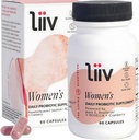 LiiV Probiotics Premium Women's Probiotic (60 Caps) Unterstützung Verdauungs-Gesundheit Vaginal pH Balance & UT Support 3-in-1 Daily S boulardii Probiotic Blend