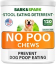 BARK&SPARK NO Poo Treats - Verhindern Sie Hund Poop Eating - Coprophagia Behandlung - Hocker Eating Deterrent - Probiotics & Enzymes - Verdauungs-Gesundheit + Atemhilfe - 120 Weiche Chews - USA Made - Liver