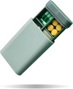 Kleine Pille Organizer Portable Pille Box für Geldbeutel, 6 Kompartment Pille Organizer für Vitamin Fish Oil Supplements Pill Carrier (Grün)