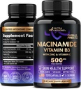 Niacinamid 500 mg - Vitamin B3 Flush-freie Form Niacinamid-Ergänzung - Gesunde klare Haut und Antioxidante Unterstützung - mit Zink & Vitamin C - Lab getestet, Vegan & NON-GMO - Made in USA - 120 Kapseln