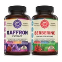 Pure Saffron Extract & Premium Berberine Bundle (jeweils eine Flasche). Unterstützt Mood, Energy Boost, Metabolic Funktion. USA Made.