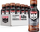 Muscle Milk Pro Advanced Nutrition Protein Shake, Knockout Chocolate, 14 Fl Oz Bottle, 12 Pack, 40g Protein, 1g Zucker, 16 Vitamine & Minerals, 6g Fiber, Workout Recovery, Packaging May Vary