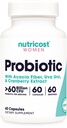 Nutricost Probiotic für Frauen 60 Billion CFU, 60 Kapseln, Komplex mit Acacia Fiber, Uva Ursi, & Cranberry Extract - Non-GMO & Gluten Kostenlos