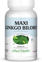 Maxi Health Ginkgo Biloba - Brain und Zirkulation Formel - 90 Kapseln - Kosher (QGB)