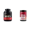 ON Gold Standard 100% Whey Protein Primary Source Isolate - Double Rich Chocolate 74 Servierungen + ON Amino Energy - BCAA, Aminosäuren, Keto Friendly, Green Coffee Extract- Fruit Fusion, 30 Servierungen