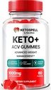 Keto Spell ACV Gummis, KetoSpell Keto ACV Advanced Weight Loss Formula, All Natural Apple Cider Essig 1000MG, KetoSpell Keto + ACV Supplement, Gomitas Bewertungen (60 Gummies)