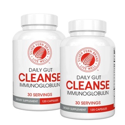 Silver Fern Cleanse - Daily Gut - 2 Flasche - 240 Kapseln - 60 Tage Versorgung - Immunoglobulin G, A & M - (IgG, IGA, IgM) - Verdauungssystem & Immunsystemunterstützung - Postbiotic