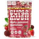 SuperMush Daily Passion Horny Goat Weed Gummies for Men & Women - Intimacy Gummies with Cordyceps, Reishi & Maca Root - Ignite Feel-Good Vibes & Lasting Energy Supplement, Made in the USA (60 Count)