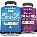 Nutrivein Liposomal Glutathione Ergänzung & Resveratrol Ergänzung Bundle: Hoch-Absorption Liposomale Glutathione & Resveratrol Kapseln für Ernährungsunterstützung