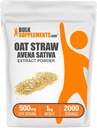 BulkSupplements.com Oat Straw Extract Powder - Avena Sativa, Oat Straw Supplements - Kräuterergänzung, Glutenfrei, 500mg pro Servierung, 1kg (2.2 lbs) (Pack von 1)