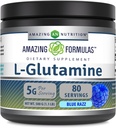 Erstaunliche Formeln L-Glutamin-Pulver | Aminosäure-Ergänzung | Non-GMO | Glutenfrei | Made in USA (Blue Raspberry | 1.1 Lb)
