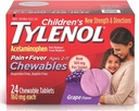 Tylenol Kinder Schmerz + Fever Chewables Tabletten 160 mg, Trauben Geschmack 24 ea (3 Pack)