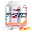 EHP Labs OxyShred Pre Workout Powder - Preworkout Pulver mit L Glutamin & Acetyl L Carnitin, Energy Boost Drink - Pfirsich Candy Ringe, 60 Portionen