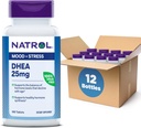 Natrol Mood & Stress DHEA 25mg mit Calcium, Nahrungsergänzung für Balance von bestimmten Hormon-Level und Mood-Unterstützung, 180 Tabletten, 180 Tage Versorgung (Pack von 12)