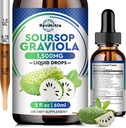 Soursop Graviola Liquid Drops - 8 in 1 Bio Soursop Extrakt mit Elderberry, Quercetin, Soursop Bitters Flüssige Ergänzungen für Immun-Boost, Kräuter Soursop Öl Graviola Blatt Tincture, 2 Fl Oz