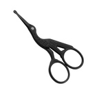 LIVINGO 3.5" Runder Tipp Vintage Stork Scissors, Professioneller Edelstahl mit schwarzem Titan beschichtet, Nagel Pedicure Beauty Grooming Scissors für Augenbraue, Gesichtshaar, trockene Haut, Nasenhaar