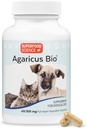 Agaricus Bio 300mg für Canines und Felines, Beta Glucan Mushroom Pet Supplement zu erhöhen Critical Immune Defense & Cellular Health, Antioxidantes Pulver, Energieunterstützung für alte Hunde und Katzen, 60 Mützen