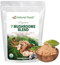 Z Natural Foods Organic 7 Sacred Mushrooms Blend - Pilzpulver für Immungesundheit - Lion’s Mane, Cordyceps, Chaga, Red Reishi, Shiitake, Maitake & Turkey Tail Extract for Coffee, Smoothies, 7 oz