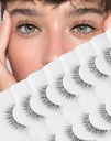 Natürliche Falsche Wimpern Klare Band Lashes Natürliche Look Jiocolor Wispy Faux Mink Lashes Demi-wispies Fake Lahes 12MM 7 Pairs Wispy Dream(7mm-12mm)