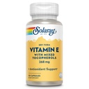 SOLARAY Vitamin E 400 IU (268mg), Trockenform mit gemischten Tocopherolen Vitamin E - Antioxidans Supplement, PMS und Menopause Unterstützung - 60-Tage Garantie, Lab Verified - 50 Servietten, 50 Kapseln
