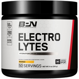 BARE PERFORMANCE NUTRITION BPN Elektrolyte Hydration Drink Mix | Zuckerfreies Elektrolytpulver | 500mg Natrium pro Servieren | Natürlich gesüßt | Mango, 50 Portionen