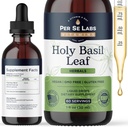 Organic Holy Basil Leaf Liquid Drops 2 Monate Versorgung - Immununterstützung, Gehirn & Fokus Booster, Adaptogen