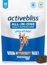 Vetnique Labs Activebliss Dog Multivitamin - Daily Treat mit Glucosamin, Omega 3, Verdauungsenzyme und Probiotika für Gelenk-, Verdauungs- und Immununterstützung - Dog Vitamins for Optimal Health, 30 Count