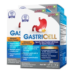 LABO Nutrition GASTRICELL - Säure Reflux, Sodbrennen, Wiederkehrende Magenstörung, Natürliche Verteidigung gegen Magenschmerzen 30 Beutel x3