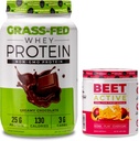 Nutrologie Gras Fed Whey Protein Powder, unterstützt Lean Muscle Recovery & Performance, Creamy Chocolate Flavor (28 Servierungen) Beet Active, Natural Pre-Workout Powder, Passion Fruit Flavor (3