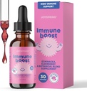 JoySpring Immuntropfen - Kinder Immununterstützungsergänzung (1 fl oz, 30 Servierungen) mit Organische Elderberryflüssigkeit, Echinacea, Oregon Grape Root & Orange Peel für Alter 2-16+ Jahre und Erwachsene