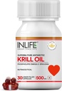 INLIFE Krill Ölergänzung -Phospholipid Omega 3 mit Astaxanthin - 500 mg, 30 Kapseln