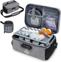 Pill Bottle Organizer Tasche mit Kombinationsschloss, abschließbare Medizin Tasche Organizer, Reisemedizin Organizer mit tragbaren kleinen Beutel, Medizin Schließfach für Verschreibung Flaschen mit Schulterriemen