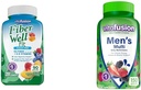 Vitafusion Fiber Well Fit Gummies Supplement, 90 Count (Packaging Mai Vary) & Adult Gummy Vitamine für Männer, Berry Flavored Daily Multivitamine für Männer mit Vitaminen A