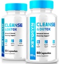 (2 Pack) Ketosyn Cleanse & Detox Capsules, Ketosyn Pillen für fortgeschrittene Gewichtsverlust, maximale Stärke Keto Blend Support Supplement, Keto Syn Interne Reinigung Pastillas Bewertungen (120 Kapseln)