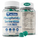 Phosphatidylserine - Nootropic Brian Supplement, Focus & Energy Gummies+ Bacopa Monnieri, Omega 3, Huperzine A, Methyl B12 & B6 für Senioren, Gamer, Workers, Non-GMO, Koffeinfrei, Sugar Free, 2 Pack