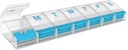 EZY DOSE Weekly (7-Day) AM/PM Daily Pill Organizer, Vitamin Case und Medizin Container, X-Large Compartments, Arthritis Freundlich, bequem und einfach zu bedienen, klar/blau, Design Mai Vary, BPA frei