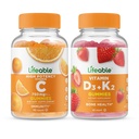 Lebensfähiges Vitamin C 750mg + Vitamin D3 + Vitamin K2, Gummis Bundle - Große Verkostung, Vitaminergänzung, Glutenfrei, GVOfrei, Kaugummi