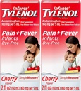Tylenol Infants Oral Suspension, Dye-Free, Kirsche, 2 Fl. Oz (Pack von 2)