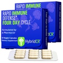 HybridCR Rapid Immune Support Supplement – 4-tägige Immunitätsergänzung - Immune Defense Booster mit Echinacea, Ginseng, Andrographis, Zink, Selenium – Travel Size System Support – 24 Caps, 2 Dose Packs
